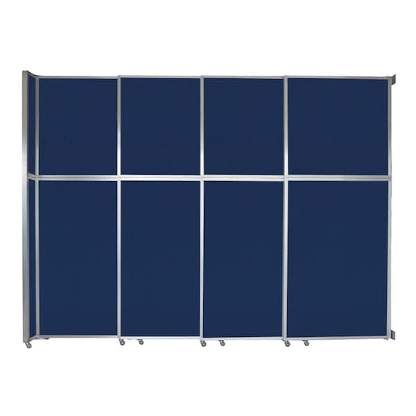 Operable Wall Sliding Room Divider 12'8" x 10'3/4" Navy Blue Fabric